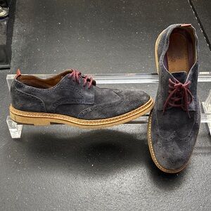 J&M 1850 Navy Blue Suede wingtips - size 12